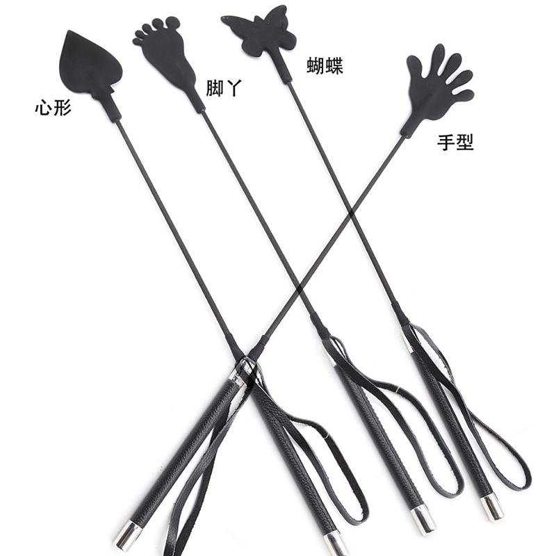 Riding Crop Dressage - 블랙 실리콘 나비 모양 탑 롱