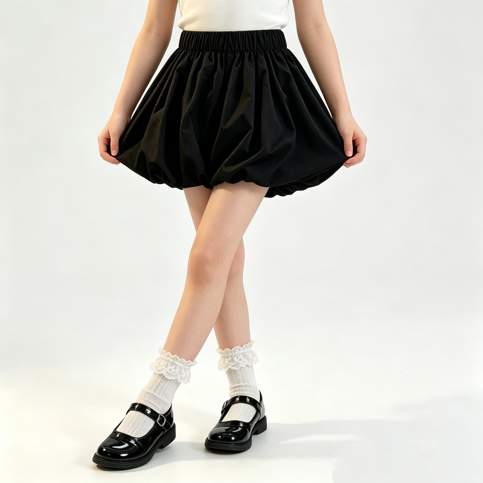 Outdoor Sport Outfit - 여학생 버블 스커트 블루머스 신축성 허리
