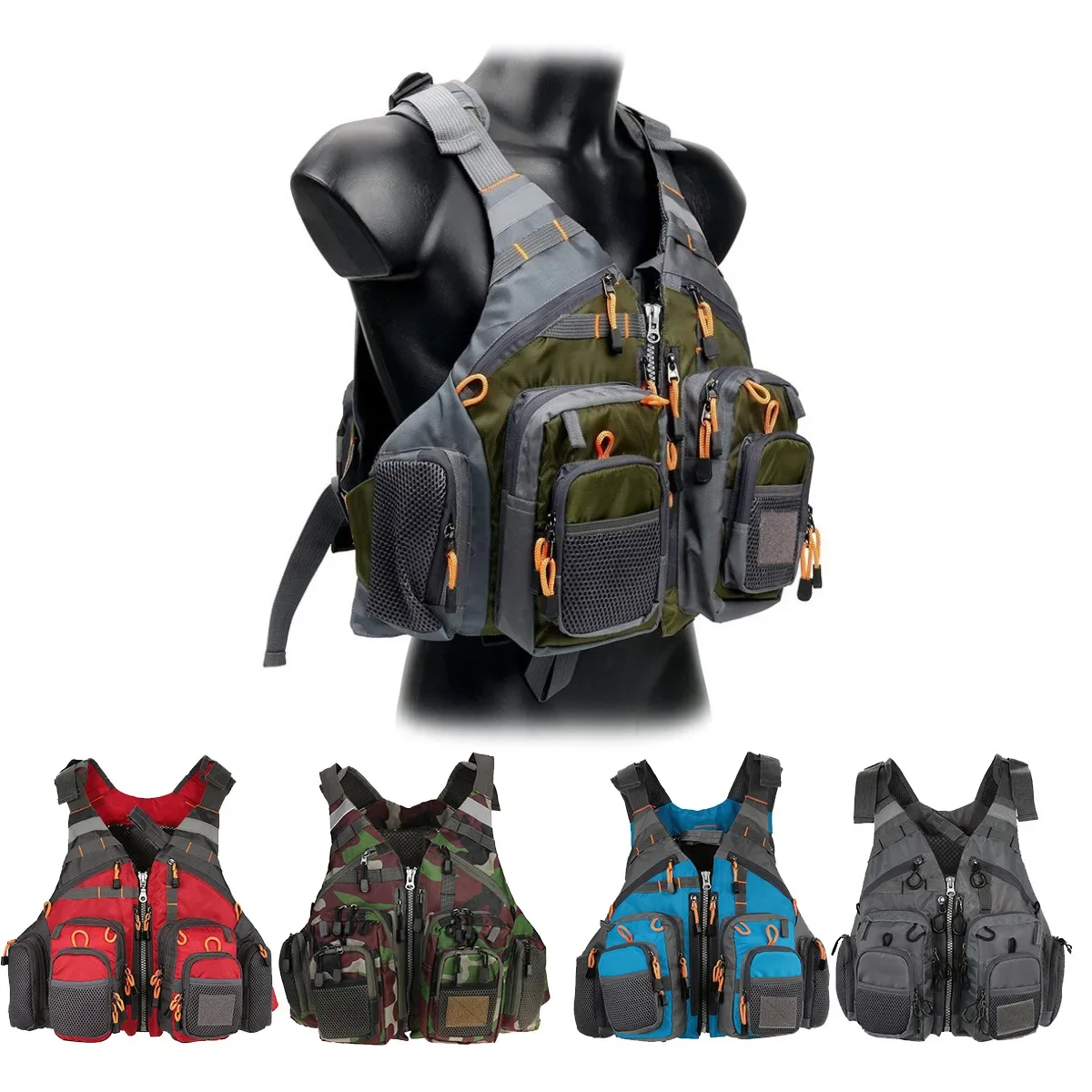 조절 가능한 낚시 조끼, 통기성 다중 포켓 구명 조끼, - Outdoor Sport Waterproof Jacket 리뷰 및 가격
