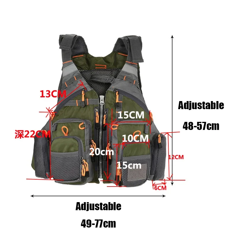 조절 가능한 낚시 조끼, 통기성 다중 포켓 구명 조끼, - Outdoor Sport Waterproof Jacket 리뷰 및 가격