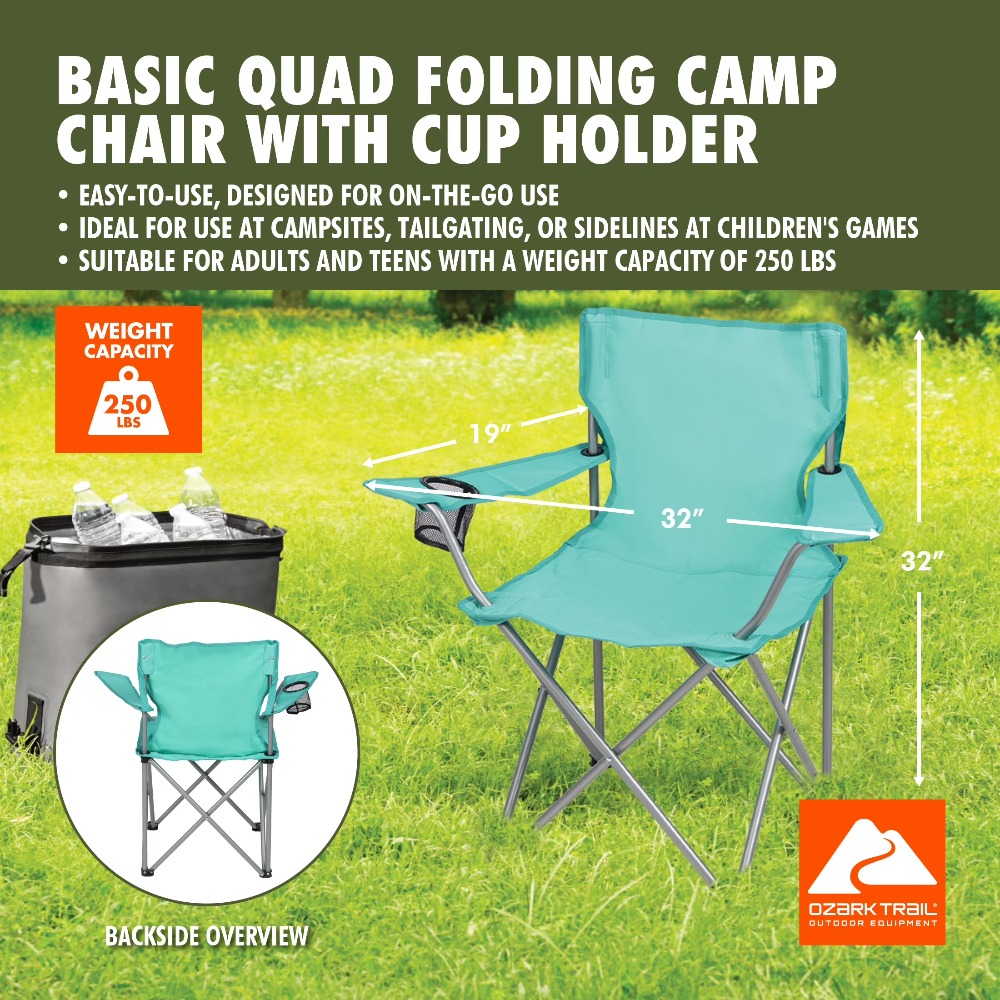컵홀더가 있는 접이식 쿼드 캠핑 의자, 해변 낚시 정원 - Outdoor Sport Chairs 리뷰 및 가격
