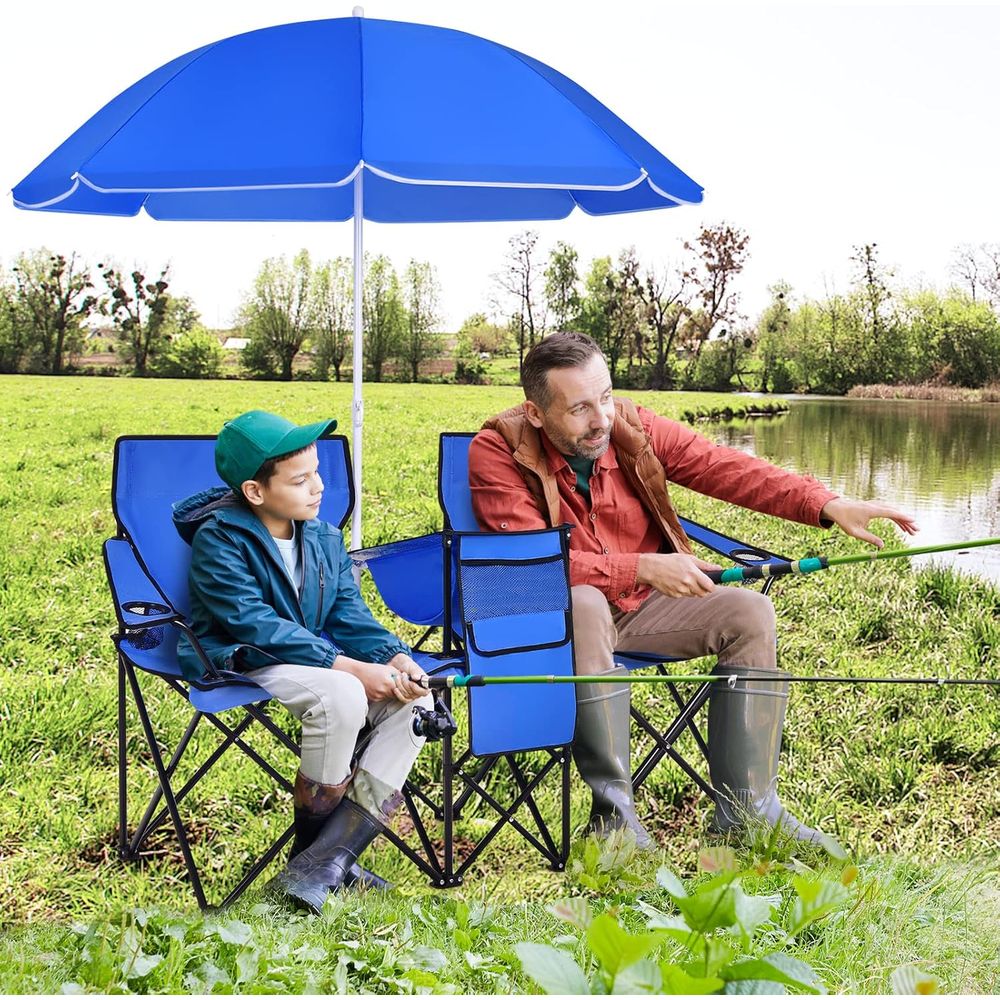 휴대용 접이식 피크닉 의자 (탈부착 가능한 우산, 쿨러 - Outdoor Sport Chairs 리뷰 및 가격