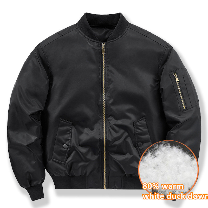 남성용 겨울 다운 재킷, 짧은 공군 MA1 파일럿 유니 - Outdoor Sport Waterproof Jacket 리뷰 및 가격